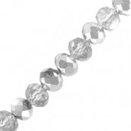 Top Glasfacett rondellen Perlen 4x3mm Silver half plated